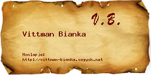 Vittman Bianka névjegykártya